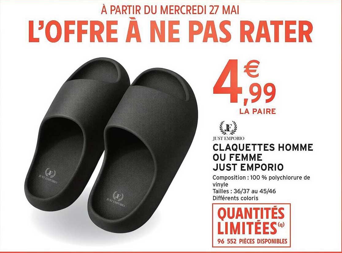 CLAQUETTES HOMME OU FEMME JUST EMPORIO