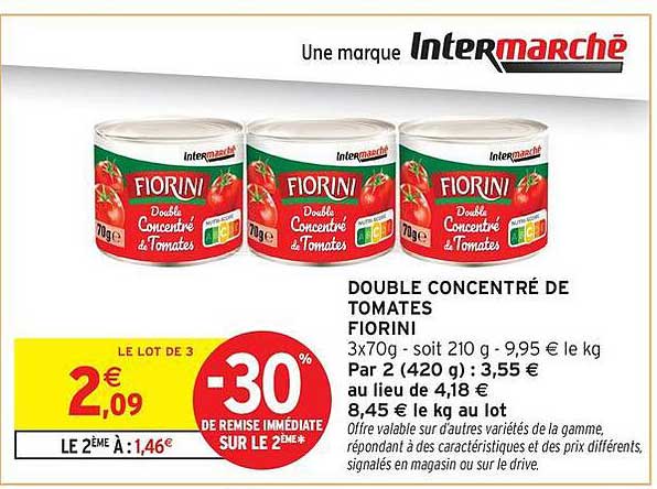 DOUBLE CONCENTRÉ DE TOMATES FIORINI