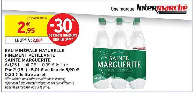 EAU MINÉRALE NATURELLE FINEMENT PÉTILLANTE SAINTE MARGUERITE