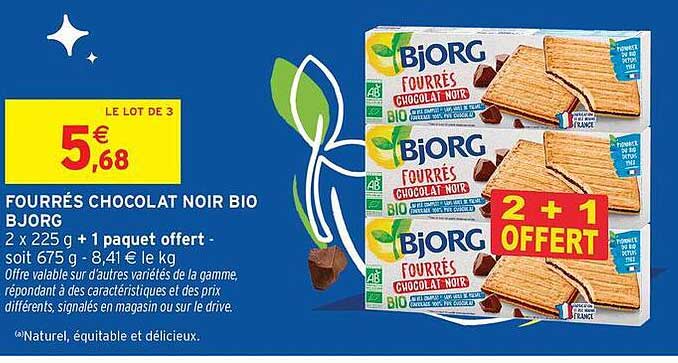 FOURRÉS CHOCOLAT NOIR BIO BIORG