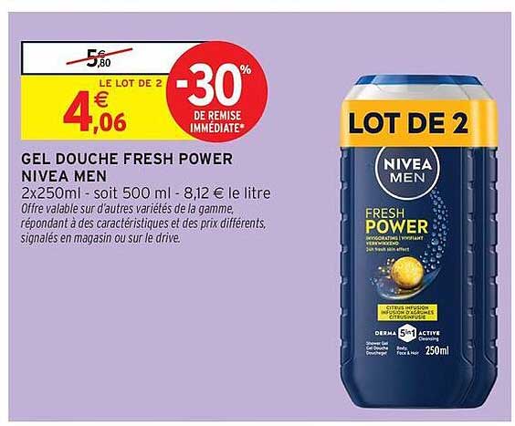GEL DOUCHE FRESH POWER NIVEA MEN