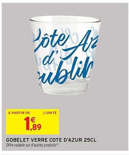 GOBELET VERRE COTE D'AZUR 25CL