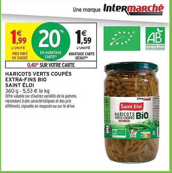 HARICOTS VERTS COUPÉS EXTRA-FINS BIO SAINT ÉLOI