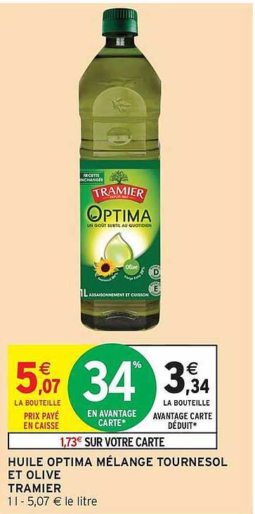 HUILE OPTIMA MÉLANGE TOURNESOL ET OLIVE TRAMIER