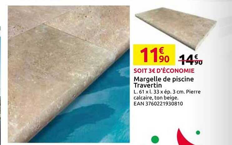 Margelle de piscine Travertin