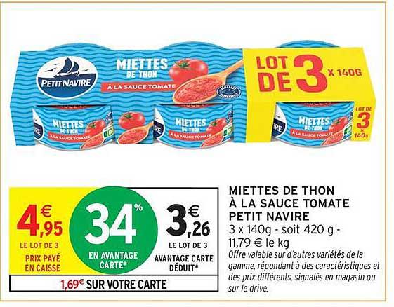 MIETTES DE THON À LA SAUCE TOMATE PETIT NAVIRE