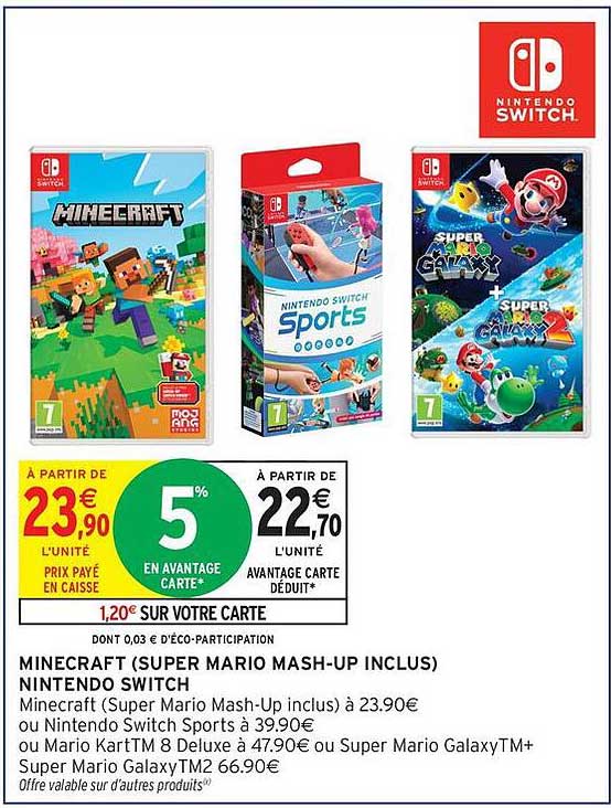 MINECRAFT (SUPER MARIO MASH-UP INCLUS) NINTENDO SWITCH