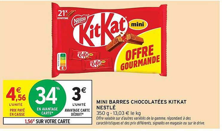 MINI BARRES CHOCOLATÉES KITKAT NESTLÉ