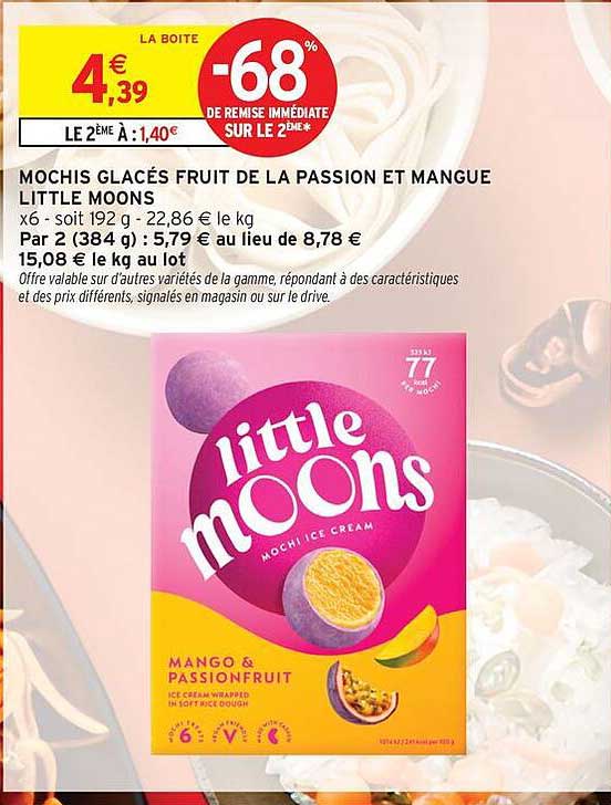 MOCHIS GLACÉS FRUIT DE LA PASSION ET MANGUE LITTLE MOONS