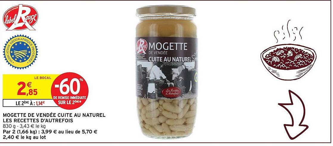 MOGETTE DE VENDEE CUITE AU NATUREL LES RECETTES D'AUTREFOIS