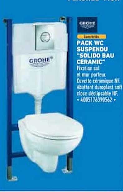 PACK WC SUSPENDU "SOLIDO BAU CERAMIC"