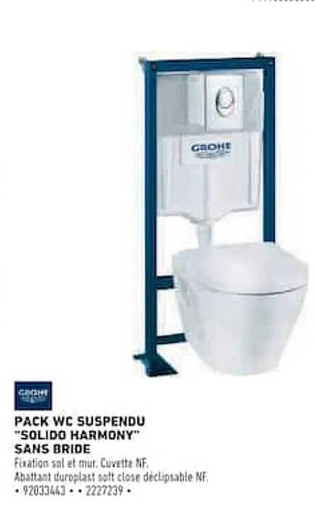 PACK WC SUSPENDU "SOLIDO HARMONY" SANS BRIDE