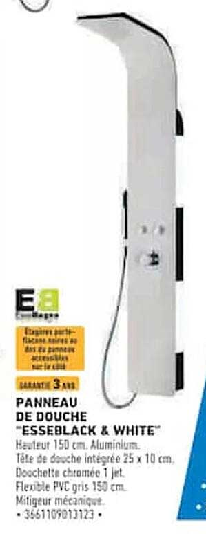 Panneau de douche "ESSEBLACK & WHITE"