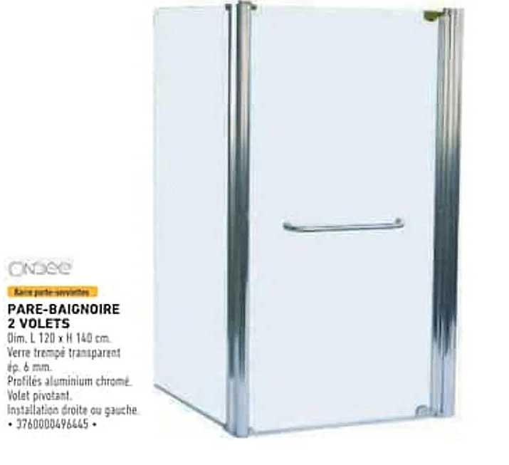 PARE-BAIGNOIRE 2 VOLETS