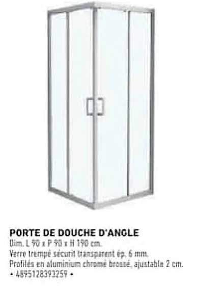 PORTE DE DOUCHE D'ANGLE