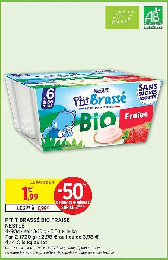 P'TIT BRASSÉ BIO FRAISE NESTLÉ
