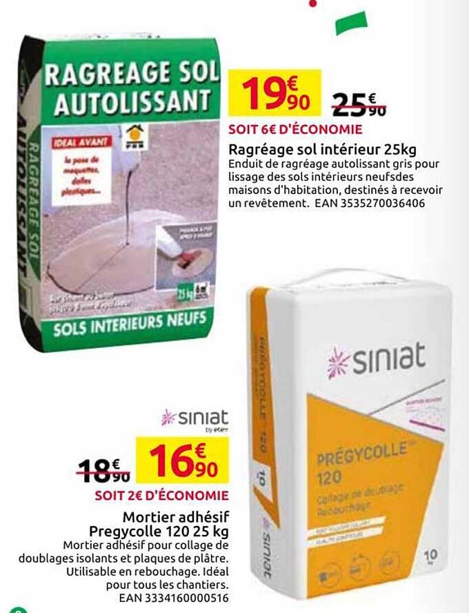 Ragréage sol intérieur 25kg