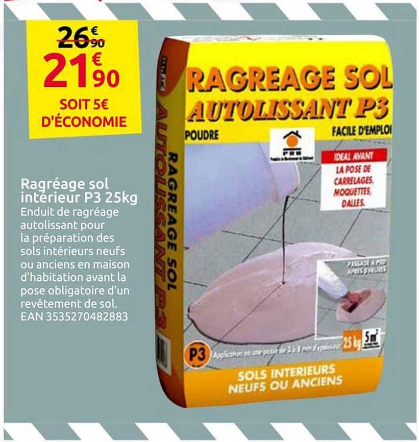 Ragréage sol intérieur P3 25kg