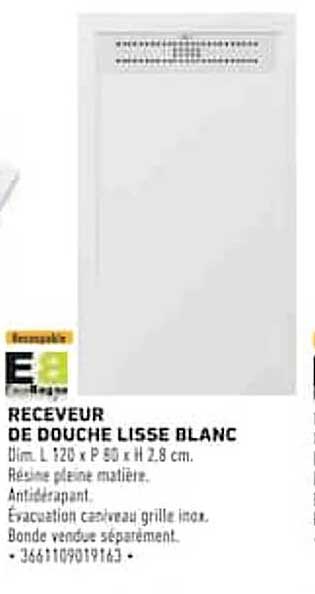 RECEVEUR DE DOUCHE LISSE BLANC