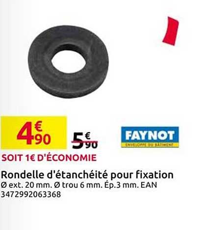 Rondelle d'étanchéité pour fixation