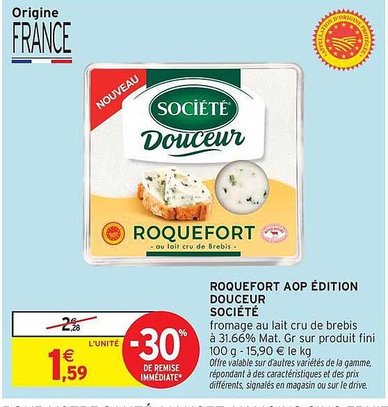 ROQUEFORT AOP ÉDITION DOUCEUR SOCIÉTÉ