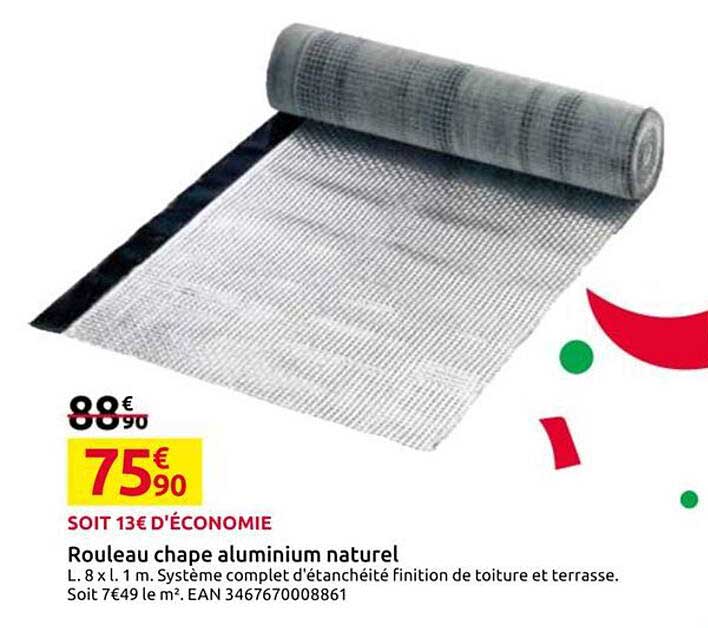 Rouleau chape aluminium naturel