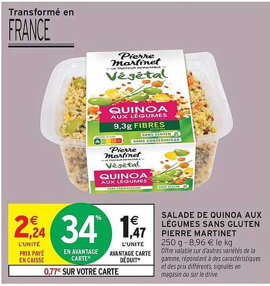 SALADE DE QUINOA AUX LÉGUMES SANS GLUTEN PIERRE MARTINET