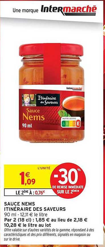 SAUCE NEMS ITINERAIRE DES SAVEURS 90 ml