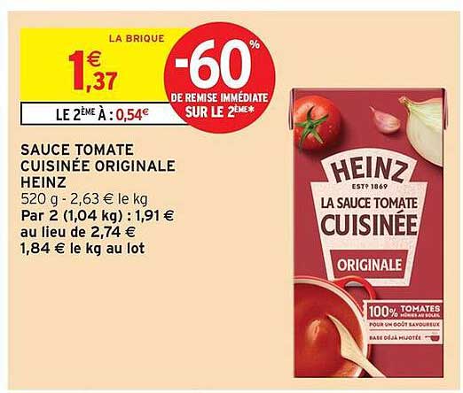 SAUCE TOMATE CUISINÉE ORIGINALE HEINZ