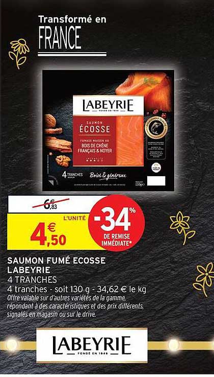 SAUMON FUMÉ ECOSSE LABEYRIE 4 TRANCHES