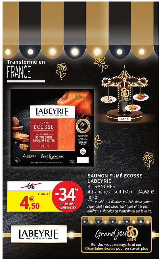 Saumon fumé Ecosse Labeyrie 4 tranches