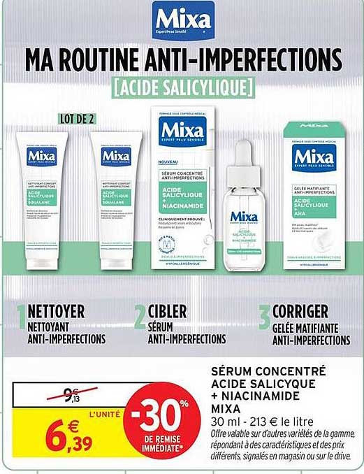 SÉRUM CONCENTRÉ ACIDE SALICYLIQUE + NIACINAMIDE MIXA