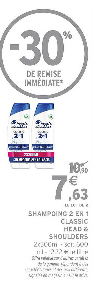 SHAMPOING 2 EN 1 CLASSIC HEAD & SHOULDERS