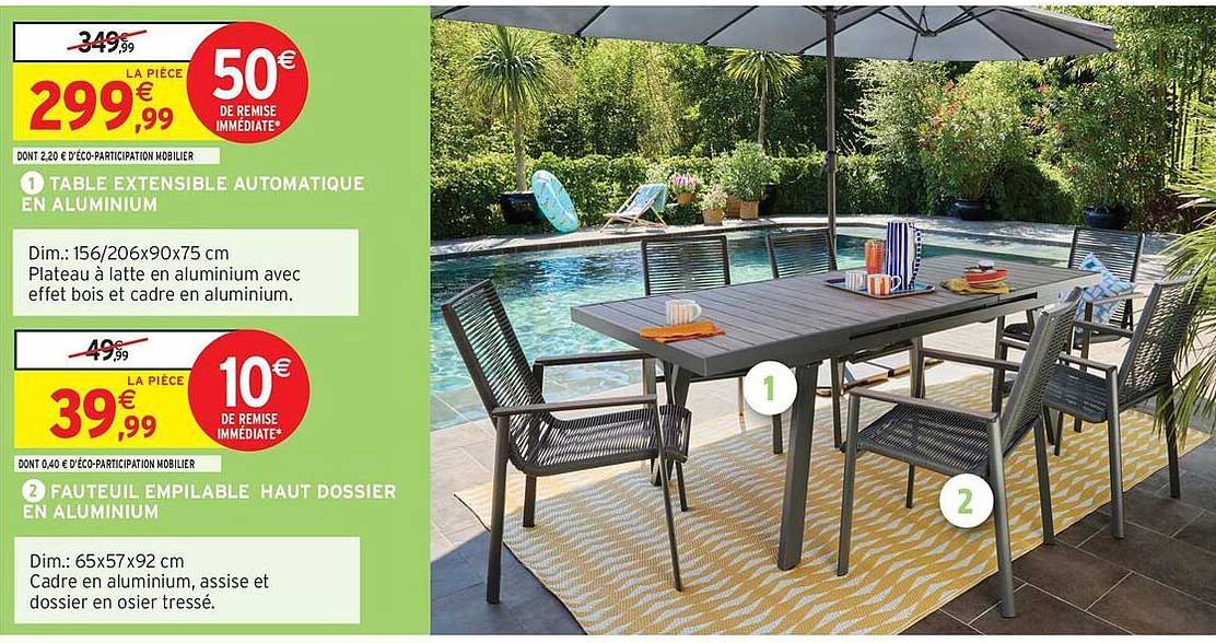 TABLE EXTENSIBLE AUTOMATIQUE EN ALUMINIUM