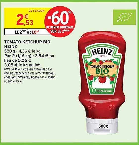 TOMATO KETCHUP BIO HEINZ