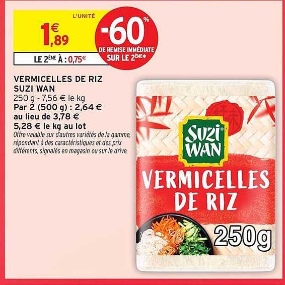 VERMICELLES DE RIZ SUZI WAN