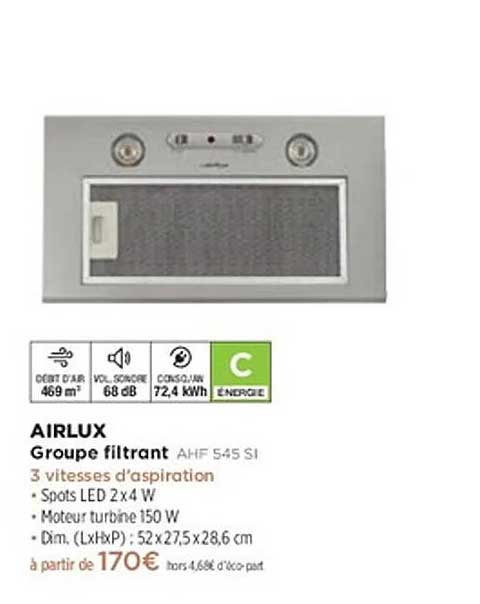 AIRLUX Groupe filtrant AHF 545 SI