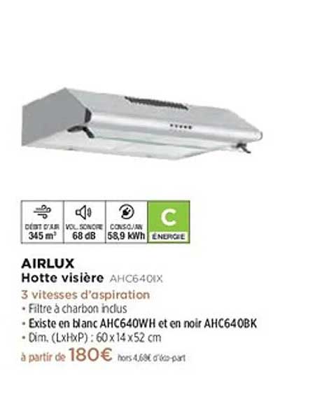 AIRLUX Hotte visière AHC640IX