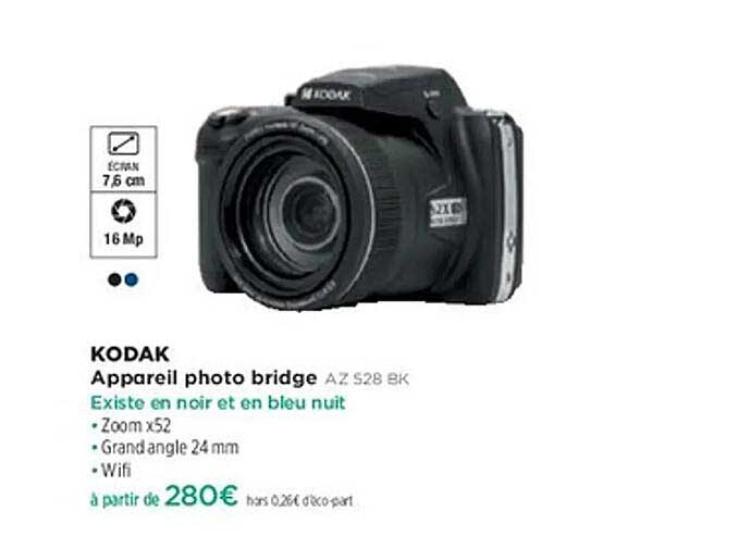 Appareil photo bridge KODAK AZ S28 BK