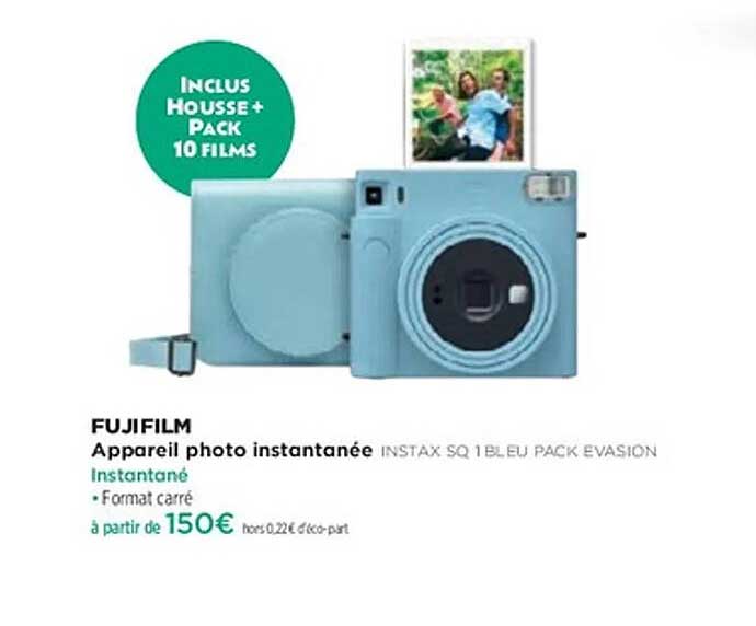 Appareil photo instantanée INSTAX SQ 1 BLEU PACK EVASION