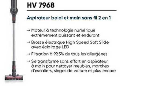 Aspirateur balai et main sans fil 2 en 1