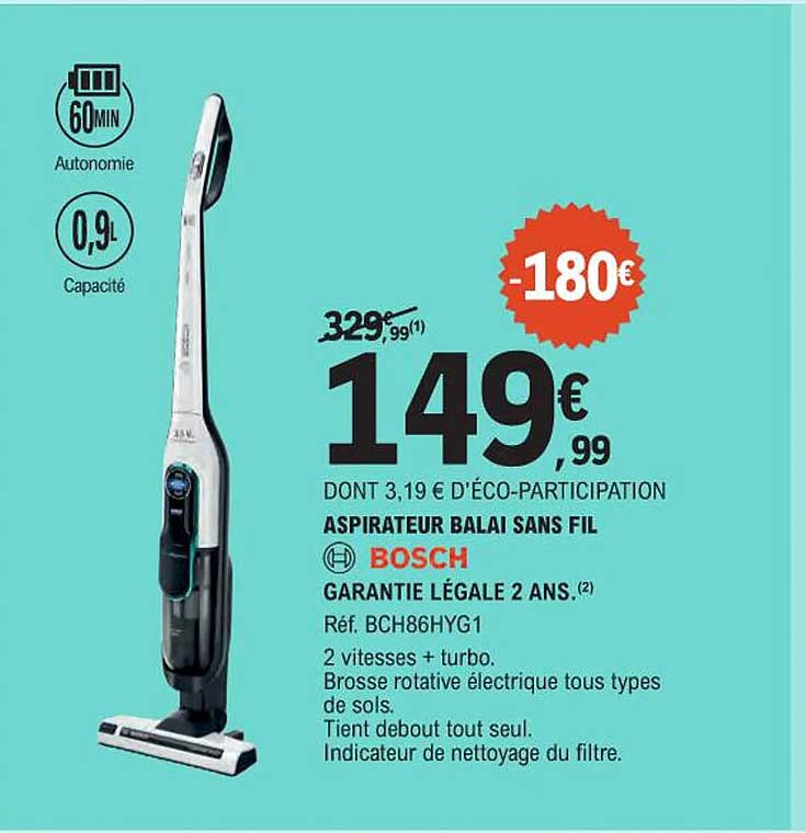 Aspirateur balai sans fil Bosch