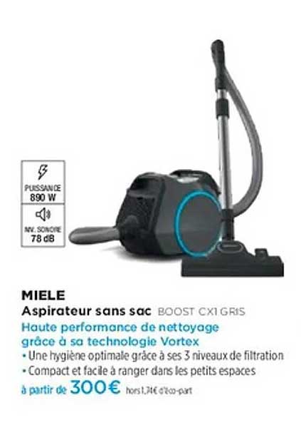 Aspirateur sans sac BOOST CX1 GRIS