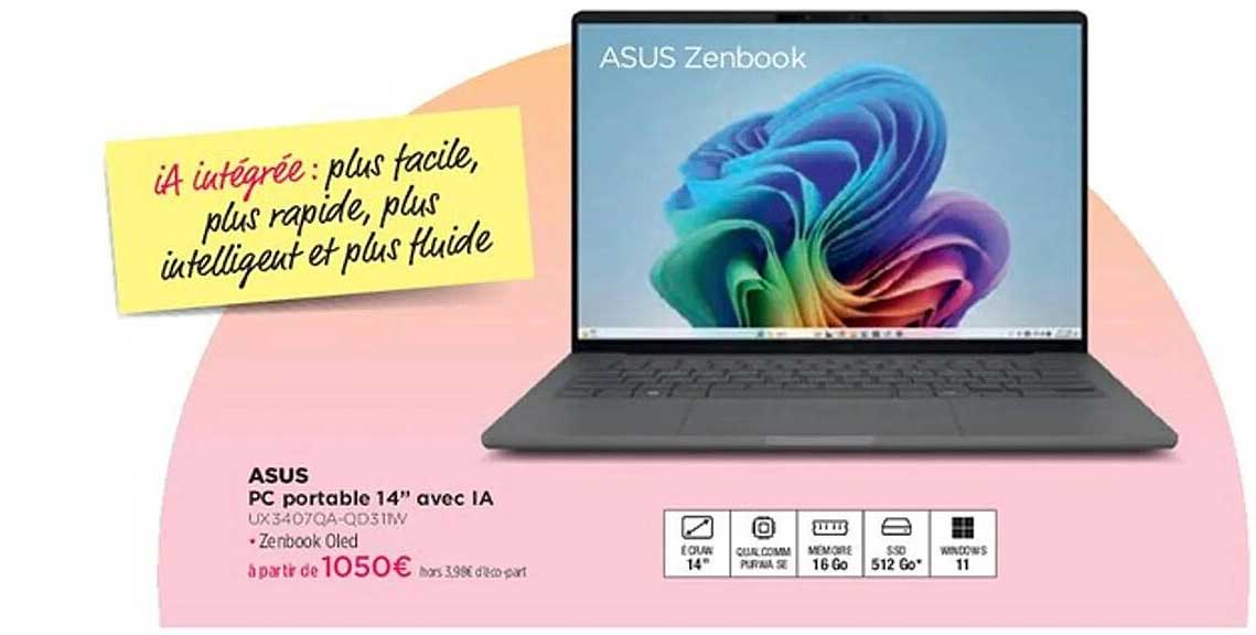 ASUS PC portable 14" avec IA