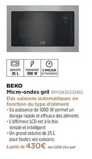 BEKO Micro-ondes gril BMGGB2S332BG