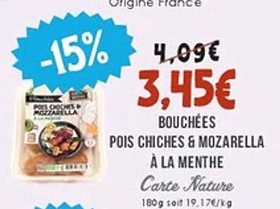 Bouchées Pois Chiches & Mozarella à la Menthe