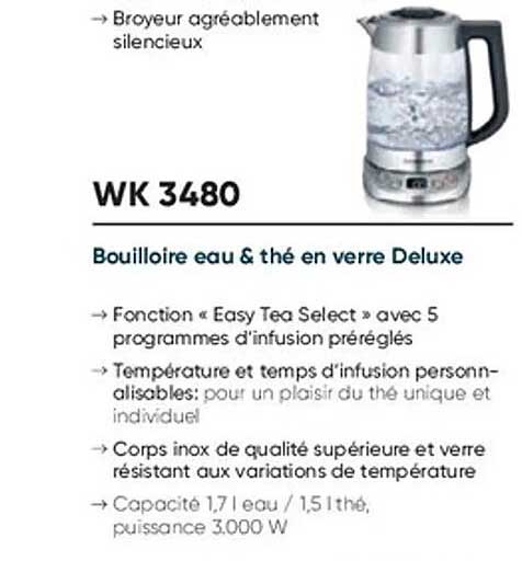 Bouilloire eau & thé en verre Deluxe