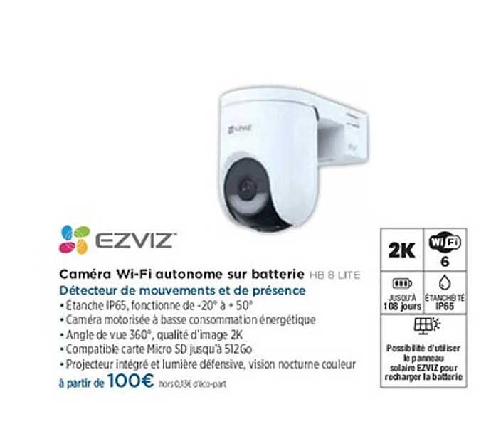 Caméra Wi-Fi autonome sur batterie HB 8 LITE