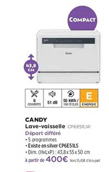 CANDY Lave-vaisselle CP6E51LW