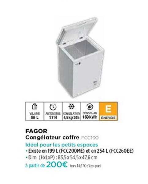 Congélateur coffre FCC100